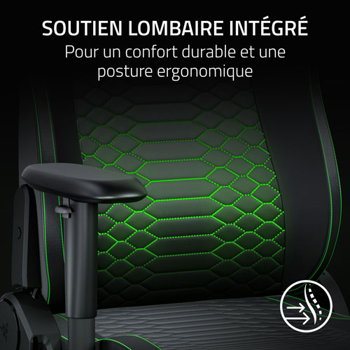 Razer Iskur V2 X NewGen Ergonomic EPU Leather Gaming Chair - Black/Green