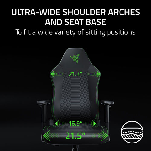 Razer Iskur V2 X NewGen Ergonomic EPU Leather Gaming Chair - Black/Green