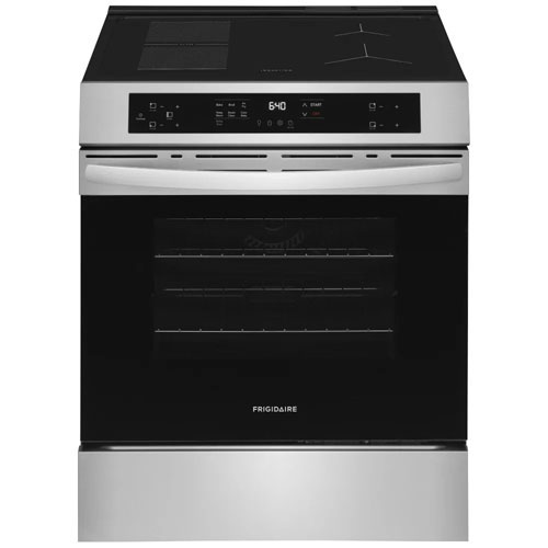 Boîte ouverte - Cuisinière à induction autonome avec convection à ventilateur et friture à l'air 5,3 pi³ 30 po de Frigidaire (FCFI308CBS) - Acier inoxydable - Endommagé