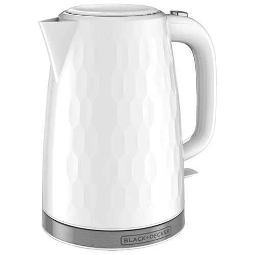 Bouilloire électrique sans fil Honeycomb de Black & Decker - 1,7 L - Blanc