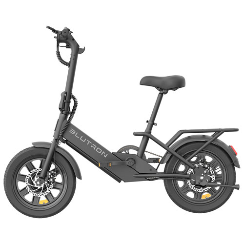 Vélo de ville électrique repliable EB350F V2 de Blutron (moteur 350 W/autonomie 33 km/vitesse maximale 32 km/h) - Noir - Partenaire distributeur exclusif