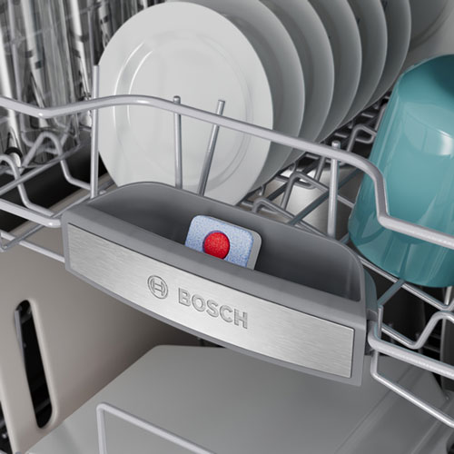 Lave-vaisselle à commandes avant, PureDry Precision, bas gicleur et 2 paniers de 24 po 52 dB série 100 de Bosch (SHE2ADF5N) - Acier inoxydable