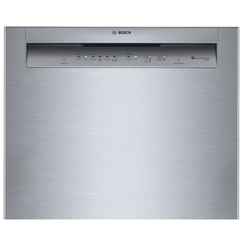 Lave-vaisselle à commandes avant, PureDry Precision, bas gicleur et 2 paniers de 24 po 52 dB série 100 de Bosch (SHE2ADF5N) - Acier inoxydable