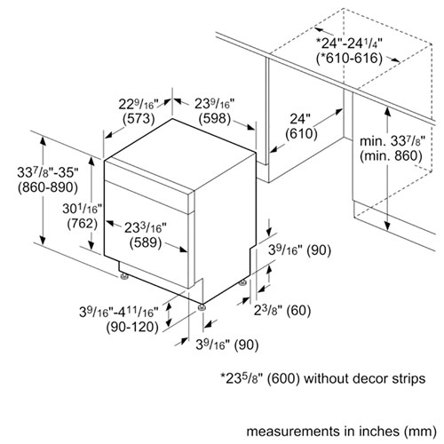 Lave-vaisselle à commandes avant, PureDry Precision, bas gicleur et 2 paniers de 24 po 52 dB série 100 de Bosch (SHE2ADF5N) - Acier inoxydable