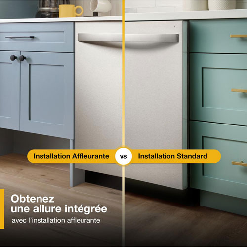 Lave-vaisselle encastrable 24 po 47 dB avec cuve en acier et troisième panier de Whirlpool (WDTF5024SZ) - Acier inoxydable