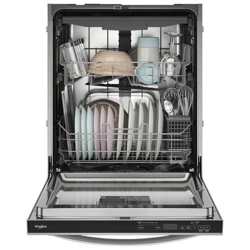 Whirlpool 24" 47dB Built-In Dishwasher with Steel Tub & Third Rack - Stainless Steel