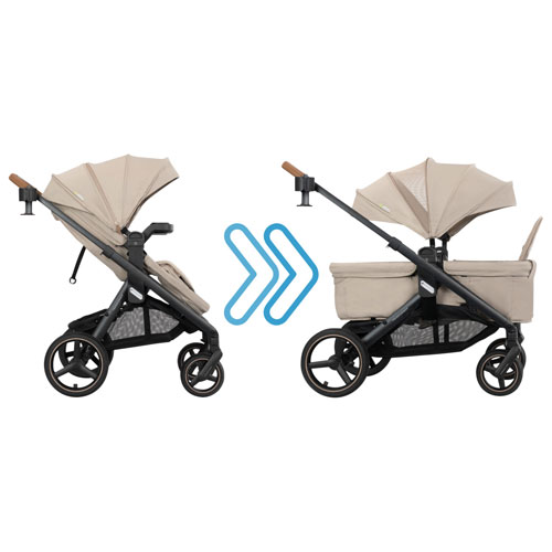 Système de transport modulaire Transformer d'Evenflo avec siège d'auto pour bébé LiteMax NXT - Beige