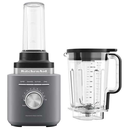 Mélangeur de 2 L et 1700 W Pure puissance de KitchenAid avec pichet individuel- Gris charbon mat