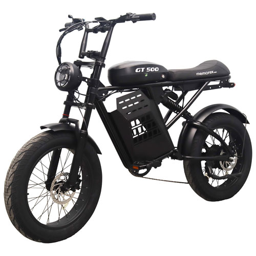 Memorex GT500 Fat Tire Electric City Bike (1000W Motor / 90km Range / 32km/h Top Speed) - Black