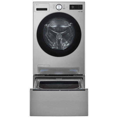 Laveuse à chargement frontal de grande capacité de 5,8 pi³ avec Turbo Wash et détection de tissu par IA de LG (WM5800HVA) - Acier graphite