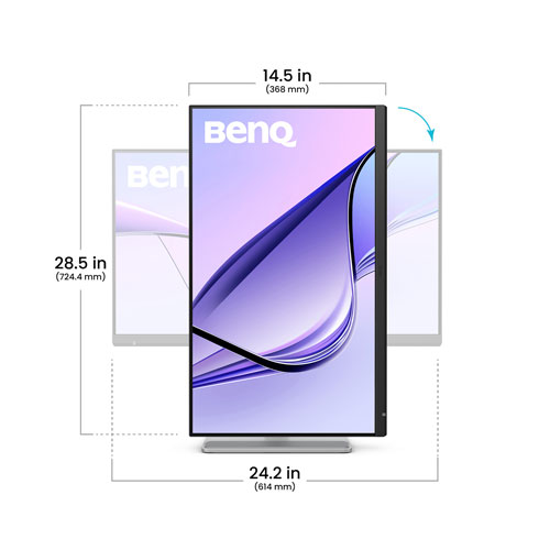 Moniteur DEL IPS 5K 70 Hz GàG 5 ms de 27 po Nano Gloss de BenQ pour MacBook (MA270S) - Argenté