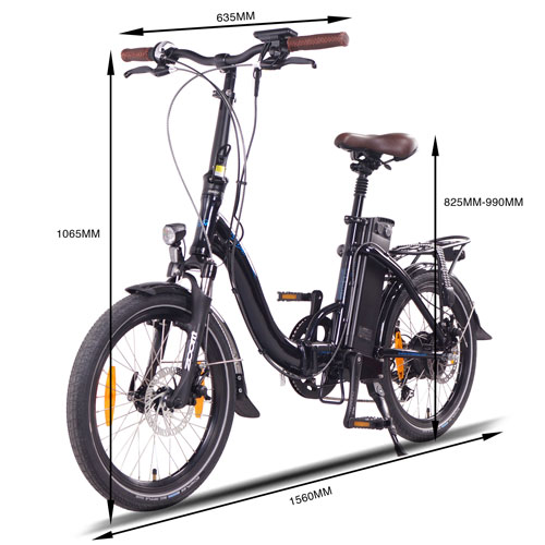 Vélo de ville électrique repliable Paris de NCM (moteur 500 W/autonomie 90 km/vitesse maximale 32 km/h) - Bleu foncé