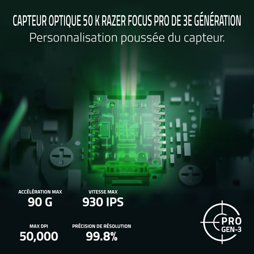 Souris de jeu sans fil de 50000 ppp Viper V4 Pro de Razer - Blanc