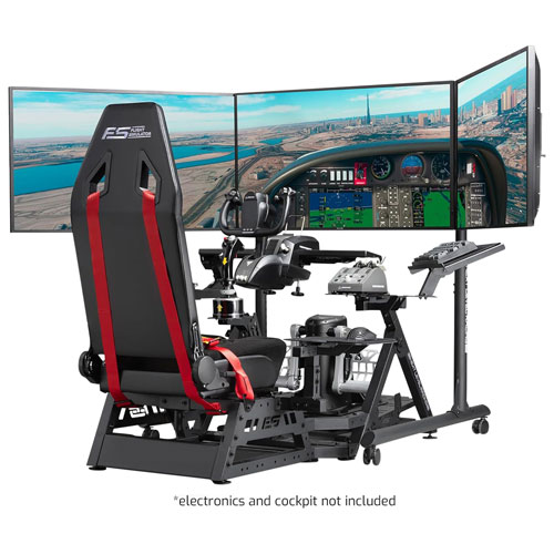 Next Level Racing Round Tube Triple Monitor Stand - Black