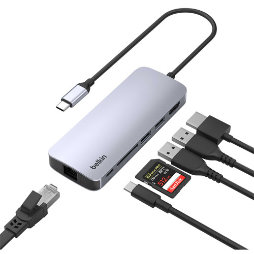 Concentrateur multimédia 6-en-1 avec port USB-C de Belkin (AVC008fqSGY-V2)