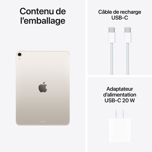 iPad Air M4 11 po 512 Go avec Wi-Fi 7 d'Apple (8e génération) - Comète