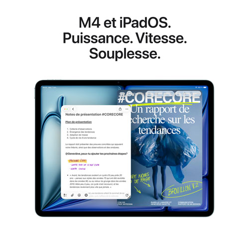 iPad Air M4 11 po 512 Go avec Wi-Fi 7 d'Apple (8e génération) - Gris cosmique