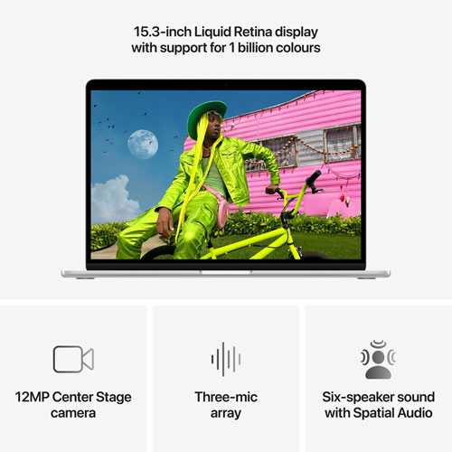 MacBook Air de 15,3 po avec Touch ID d'Apple (2026) - Argent (M5 d'Apple/RAM 24 Go/SSD 1 To) - Anglais