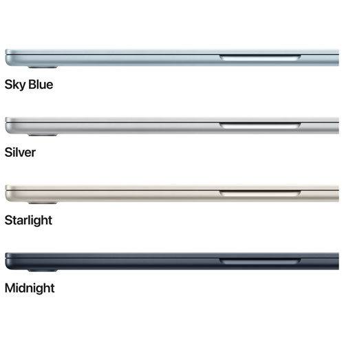 MacBook Air de 15,3 po avec Touch ID d'Apple (2026) - Minuit (M5 d'Apple/RAM 16 Go/SSD 512 Go) - Anglais