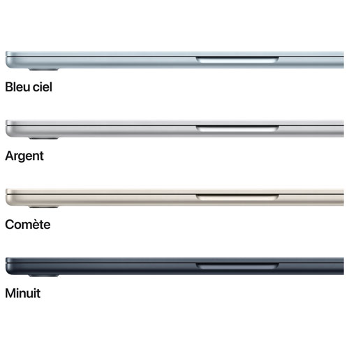 MacBook Air de 13,6 po avec Touch ID d'Apple (2026) - Minuit (M5 d'Apple/RAM 16 Go/SSD 512 Go) - Anglais