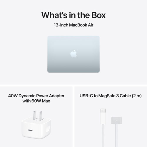 MacBook Air de 13,6 po avec Touch ID d'Apple (2026) - Bleu ciel (M5 d'Apple/RAM 16 Go/SSD 512 Go) - Français