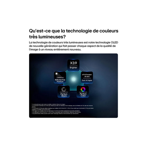 Téléviseur intelligent webOS HDR DELO UHD 4K de 83 po G6 de LG avec support mural inclus (OLED83G6WUA.ACC) - 2026