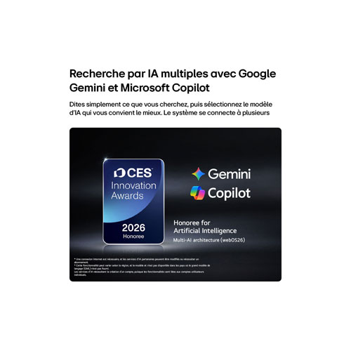 Téléviseur intelligent webOS HDR DELO UHD 4K de 83 po G6 de LG avec support mural inclus (OLED83G6WUA.ACC) - 2026
