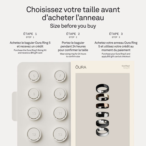 Anneau intelligent Oura Ring 5 dédié au sommeil et à la forme physique - Taille