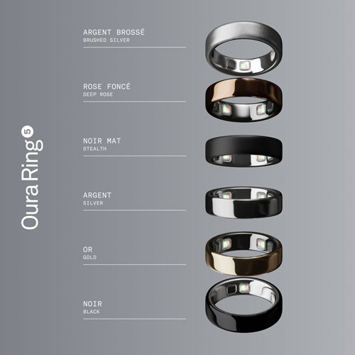Anneau intelligent Oura Ring 5 dédié au sommeil et à la forme physique - Taille