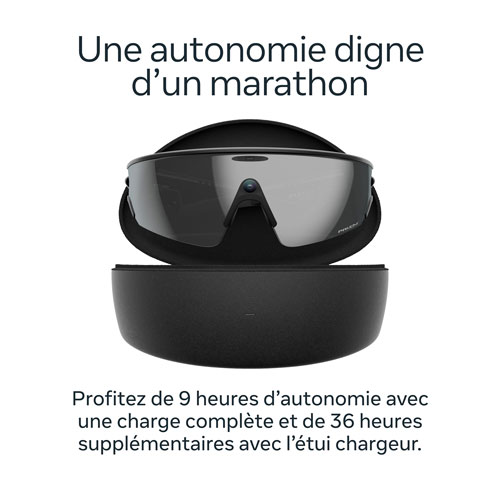 Lunettes Vanguard par Oakley | Meta avec Meta AI, audio, photo et vidéo - Noir/Verres Prizm noirs