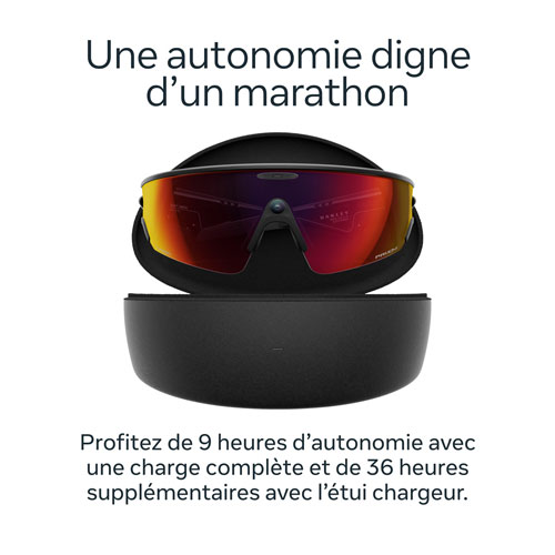 Lunettes Vanguard d'Oakley | Meta avec compatibilité Meta AI, Audio, Photo et Vidéo - Noir/Verres Prizm Transition Road
