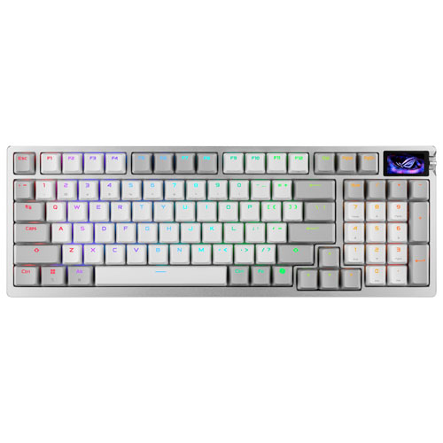 Clavier de jeu à commutateurs magnétiques Bluetooth ROG Azoth 96 HE d'ASUS avec écran tactile DELO