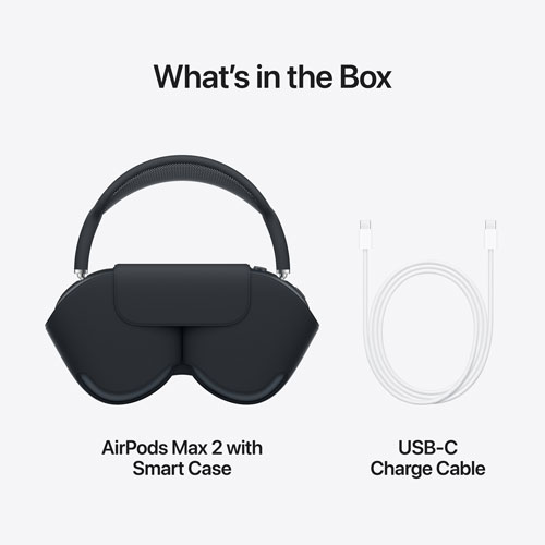 Casque d'écoute Bluetooth à suppression du bruit AirPods Max 2 (USB-C) d'Apple - Minuit