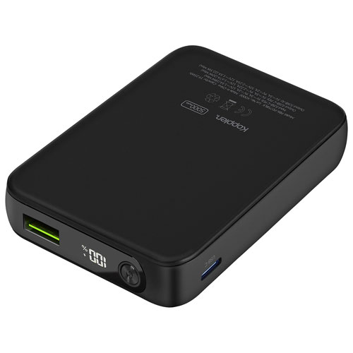 Chargeur portable à chargement rapide USB-A/USB-C 5000 mAh 22,5 W de Kopplen - Noir
