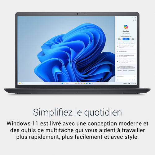 Portable de 15,6 po de Dell - Noir carbone (Ryzen 7 7730U d'AMD/RAM 16 Go/SSD 512 Go/Windows 11 Famille)