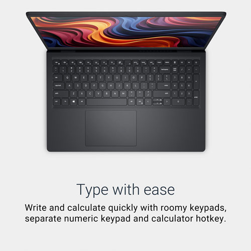 Portable de 15,6 po de Dell - Noir carbone (Ryzen 7 7730U d'AMD/RAM 16 Go/SSD 512 Go/Windows 11 Famille)