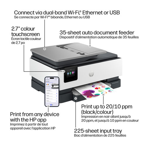 HP OfficeJet Pro 8125 Wireless All-In-One Inkjet Printer - HP Instant Ink 3-Month Free Trial Included*