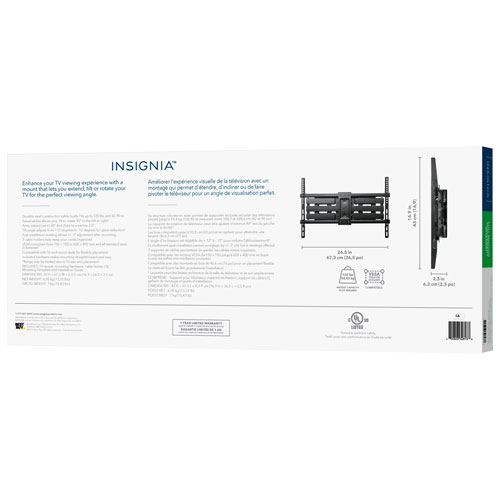Support articulé pour téléviseur de 42 po à 90 po d'Insignia - Exclusivité Best Buy