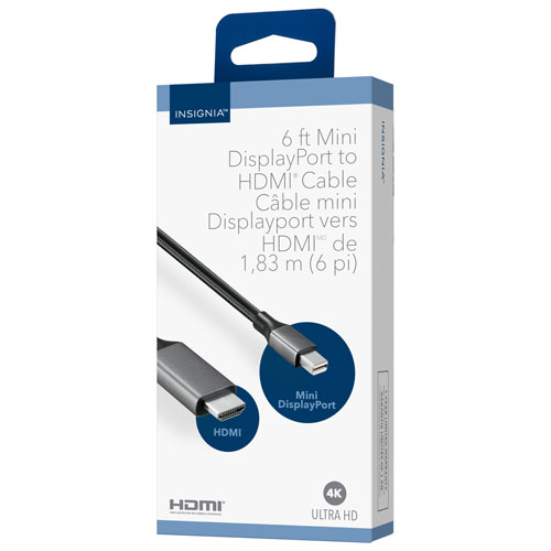 Insignia 1.83m (6 ft.) Mini DisplayPort to 4K Ultra HD HDMI Cable - Only at Best Buy
