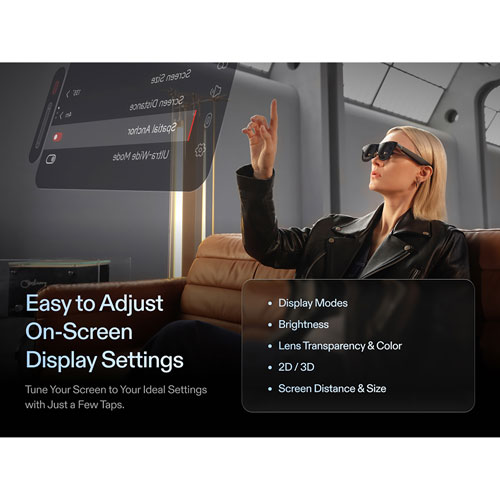 Xreal One Pro Glasses with AI, Photo, Video, Audio - Large - Black