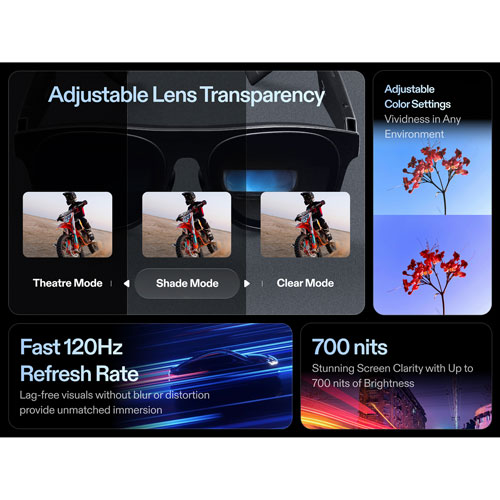 Xreal One Pro Glasses with AI, Photo, Video, Audio - Medium - Black