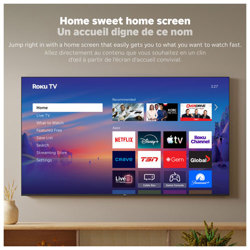 Téléviseur intelligent QLED HDR UHD 4K série Select de 65 po de Roku (65R5D5CA) - 2026 - Exclusivité Best Buy