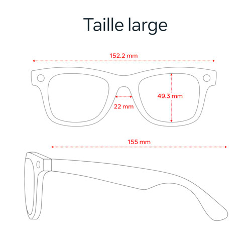 Lunettes Wayfarer (2e génération) de Ray-Ban | Meta avec IA, photo, vidéo, audio et messagerie - Noir mat/Transparent - Grand
