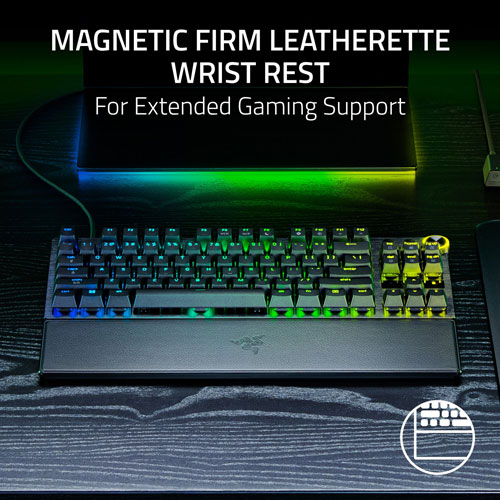 Clavier de jeu de sports électroniques sans pavé numérique à touches mécaniques optiques analogiques de 8 kHz Huntsman V3 Pro de Razer