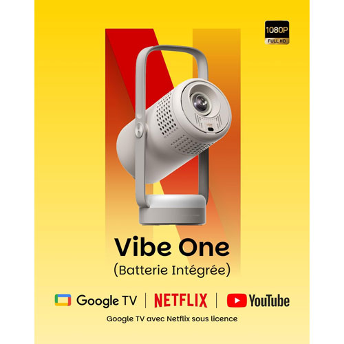 Projecteur de cinéma maison DEL HD 1080p Vibe One de XGIMI (WM03H-1) - Cendre nuageux