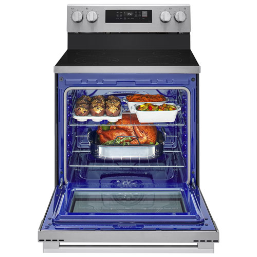 LG 30" 6.3 Cu. Ft. True Convection Freestanding Electric Air Fry Range (LREN6321VE) - Stainless Steel