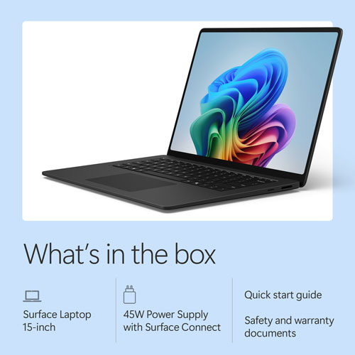 Microsoft Surface Laptop 15" Touchscreen Copilot+ PC Laptop (Snapdragon X2 Elite/16GB RAM/512GB SSD)-2026-Black-EN