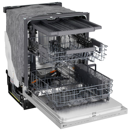 Lave-vaisselle encastrable 24 po 46 dB avec troisième panier de LG (LDNPQ445S) - Acier inoxydable