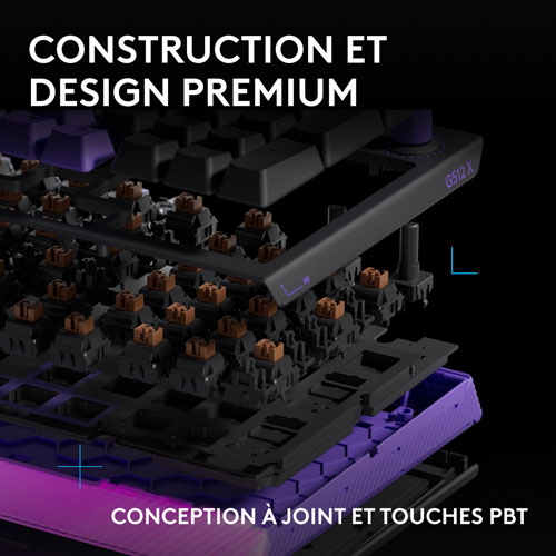 Clavier de jeu mécanique pleine grandeur analogique rétroéclairé à touches linéaires DUAL SWAP TMR G G512 X 98 de Logitech - Anglais