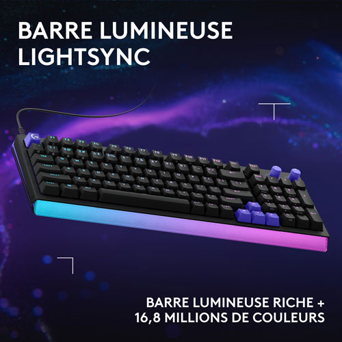 Clavier de jeu mécanique pleine grandeur analogique et tactile rétroéclairé DUAL SWAP TMR G G512 X 98 de Logitech - Anglais